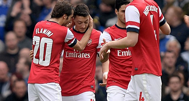 The superb but always humble Ozil played one of  his best games for Arsenal against Everton.